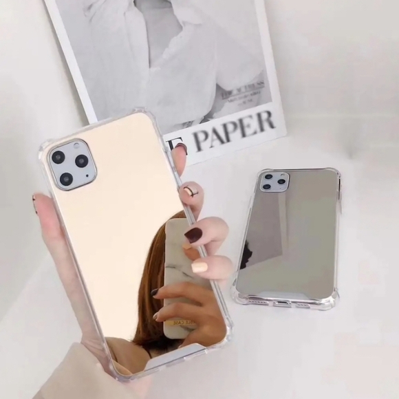 None Accessories - iPhone Case Mirrored Phone Cover Gold Silver 15 Pro 15 14 Pro 13 Pro